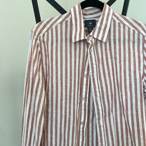 Coral Stripped Dress Shirt